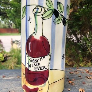 Julia Junkin vintage NWOT hand painted wine cooler